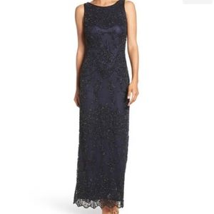 EUC Pizarro Nights Beaded Dress in Midnight Navy Size 12